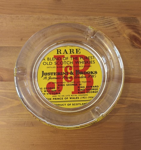 Vintage glass ashtray - , j&b